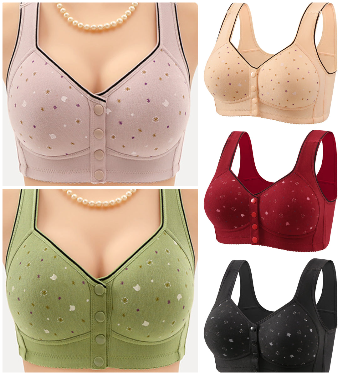 đă3 rĂ©szes csomagă NĆi vezetĂ©k nĂ©lkĂŒli melltartĂł elĂŒlsĆ gombokkal ă40-120kgăâ€ïžKĂ©nyelmes antibakteriĂĄlis termĂ©szetes pamut