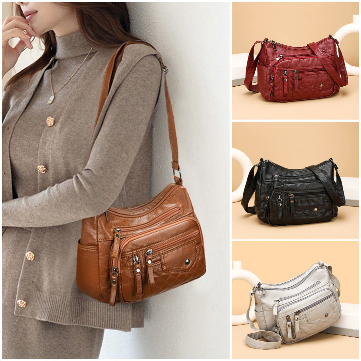 đ„ăVegyĂ©l 1-et Ă©s kapsz 1-et ingyenă2024 Ăj, nagy kapacitĂĄsĂș puha bĆr vĂĄlltĂĄska/crossbody tĂĄska