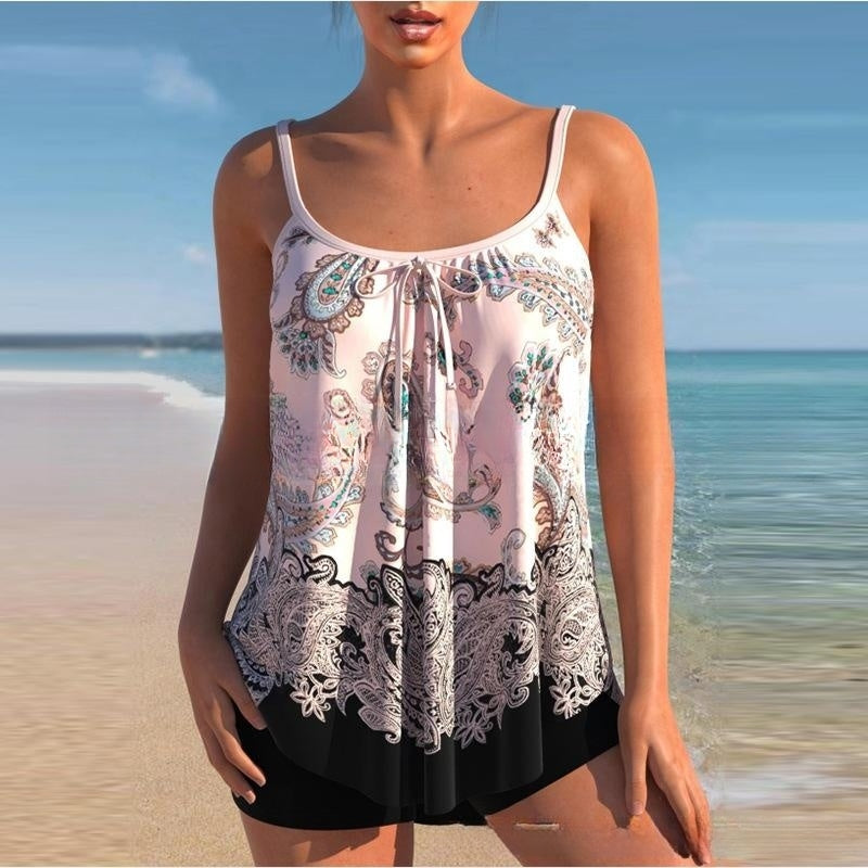 🌈🌴✨ Új nyomtatott kétrészes plus size bikini 2024