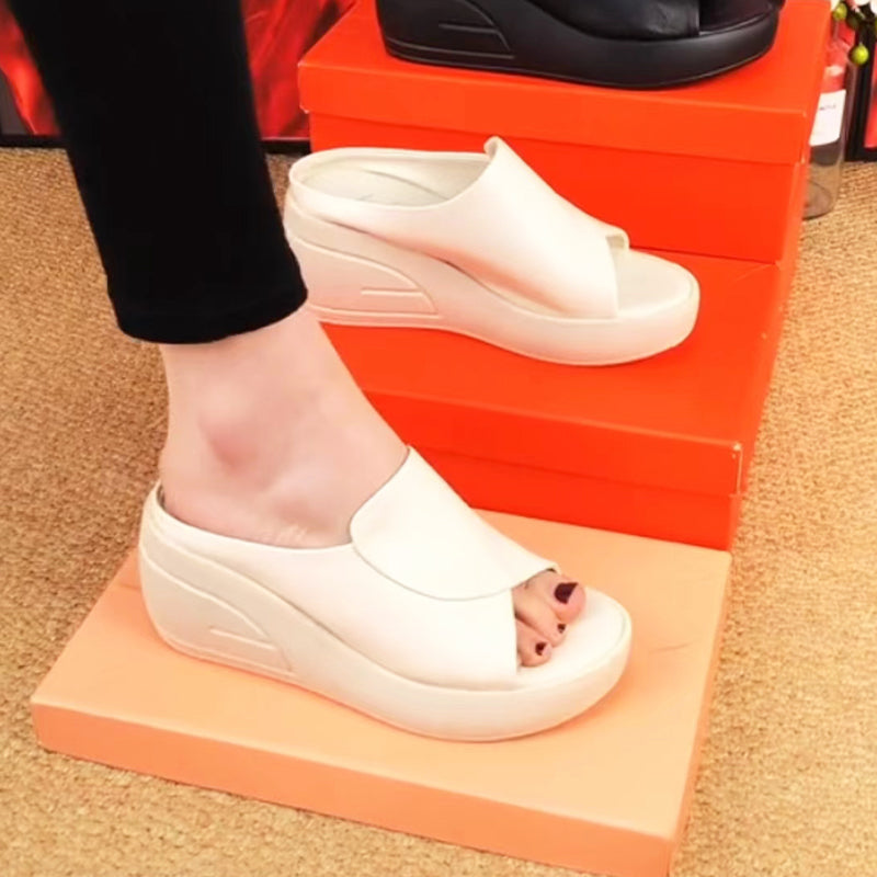 【35-42】Retro puha talpú lejtős sarok papucsok