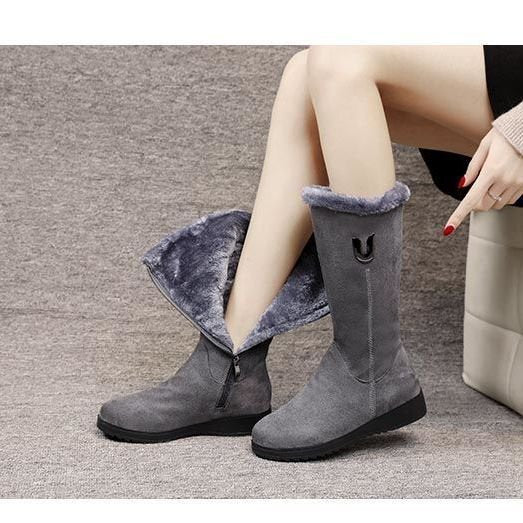 【30%OFF】【35-41】 Sokoldalú lábszárközépig vastagított bársony hócsizma