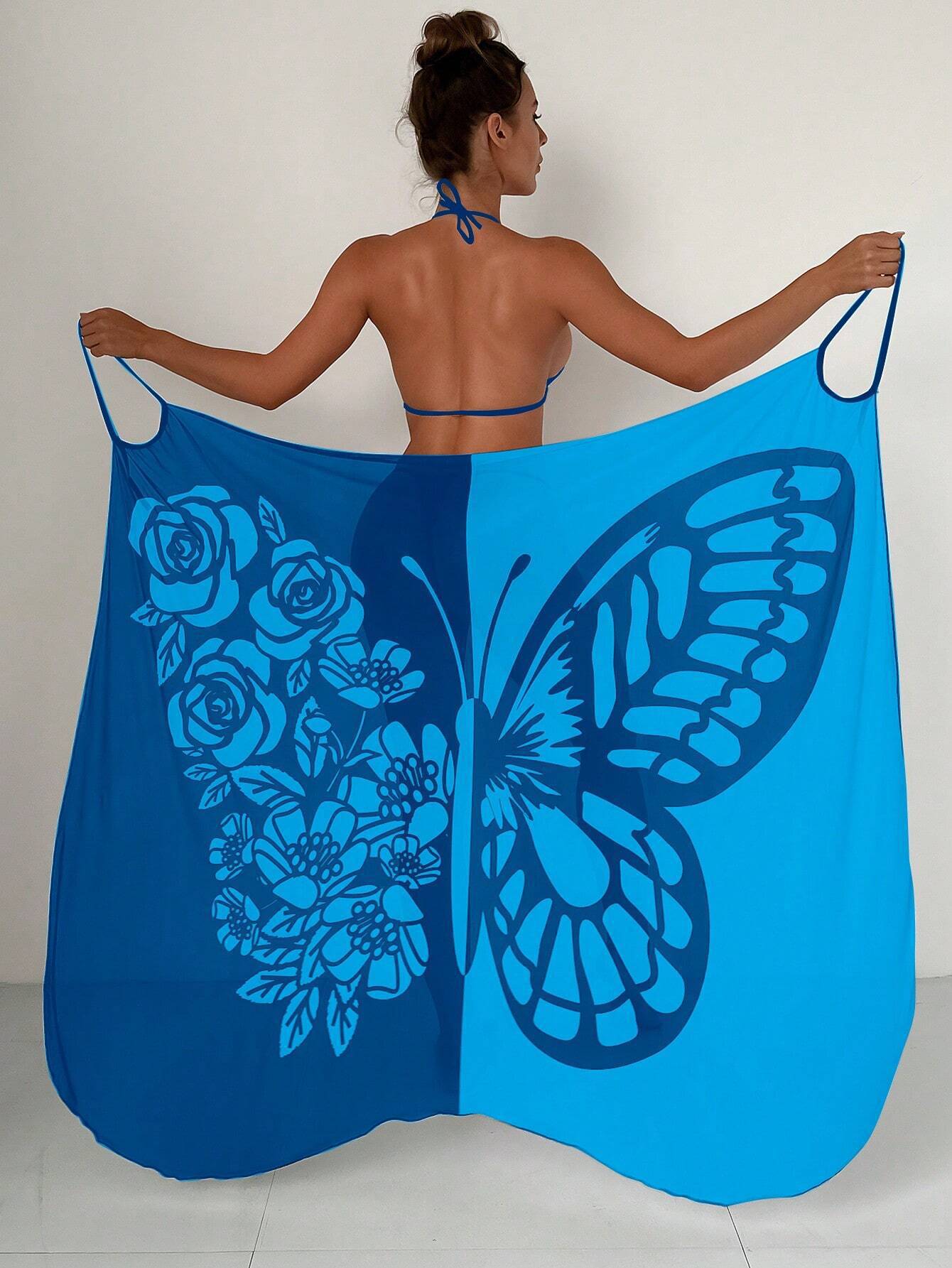 🦋🦋Pillanómintás hálós strand napvédő kendőruha