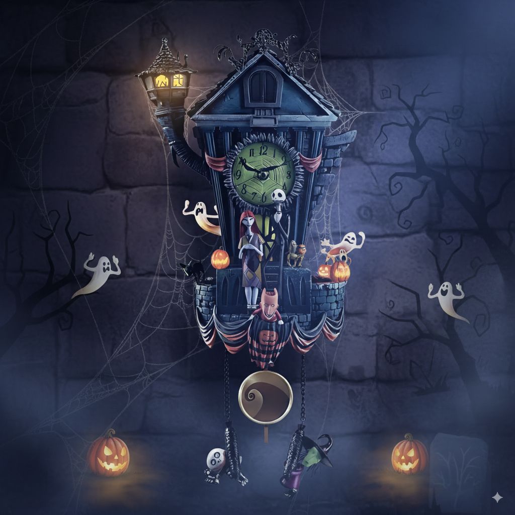 👻 STRAŠIDELNÝ SEZÓNNÍ VÝPRODEJ 50% SLEVA 🔥Kukačkové hodiny z filmu Noční můra před Vánoci 🕰️