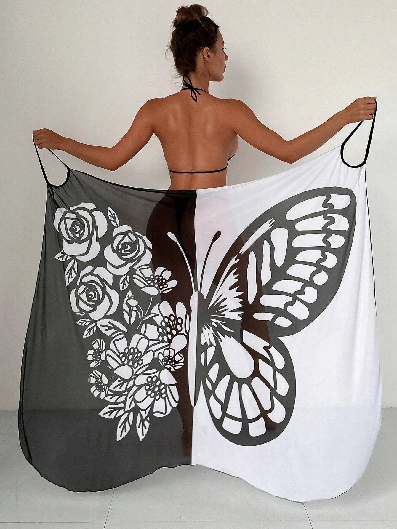🦋🦋Pillanómintás hálós strand napvédő kendőruha