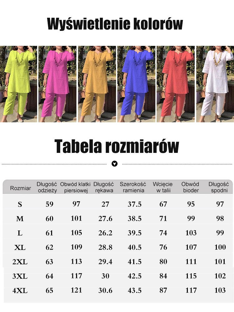 【40-100kg】Nyári új divat egyszínű temperamentum ingázás etnikai stílusú hosszú ujjú ruhák kétrészes öltöny