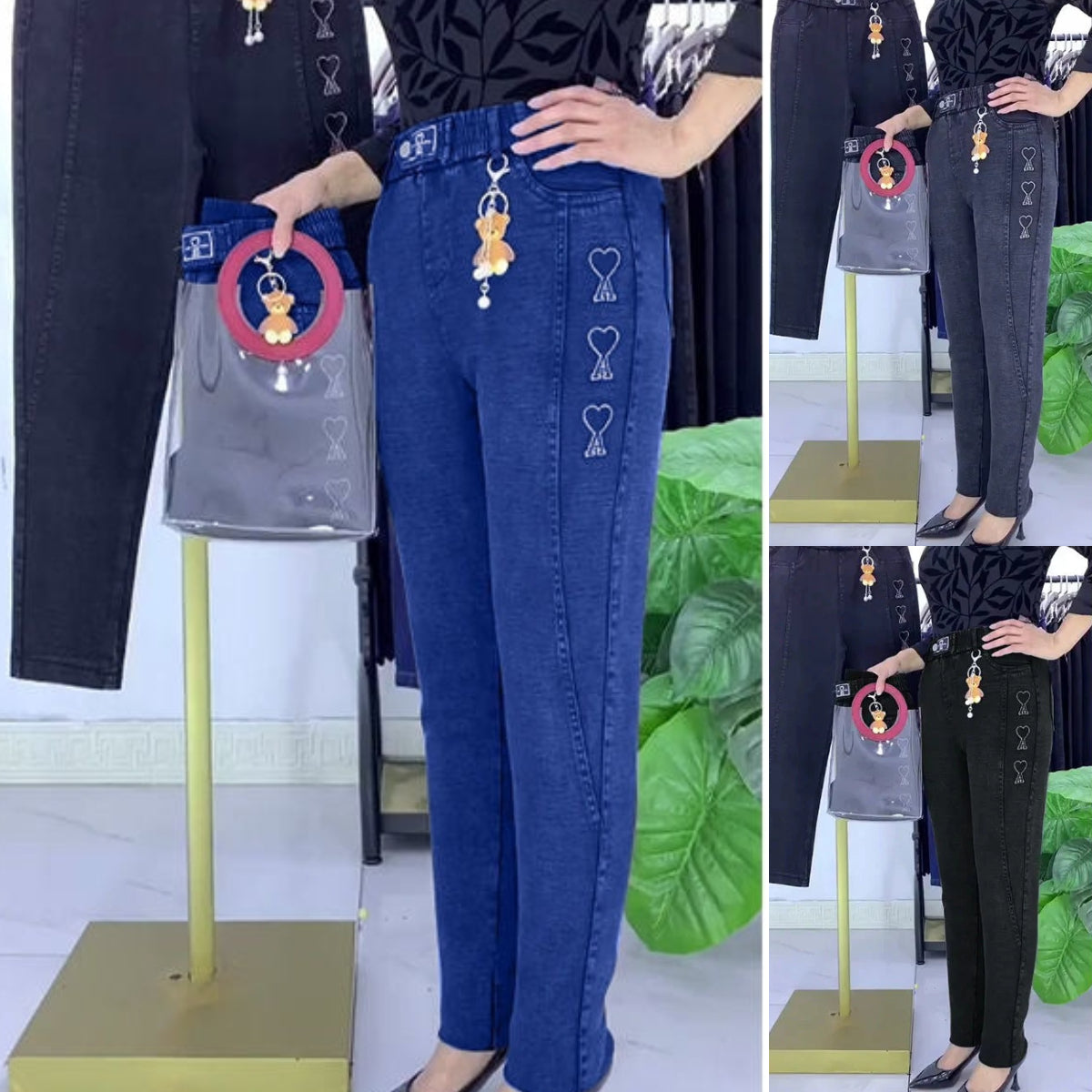 【M-5XL】👖 Rugalmas, megerősített női farmernadrág