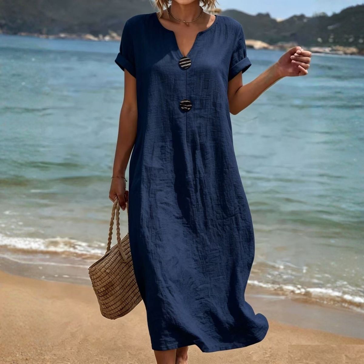 🏖️👗【S-3XL】Könnyed és szellős nyári ruha lenből és pamutból, laza szabású – beleszeret első viselésre.