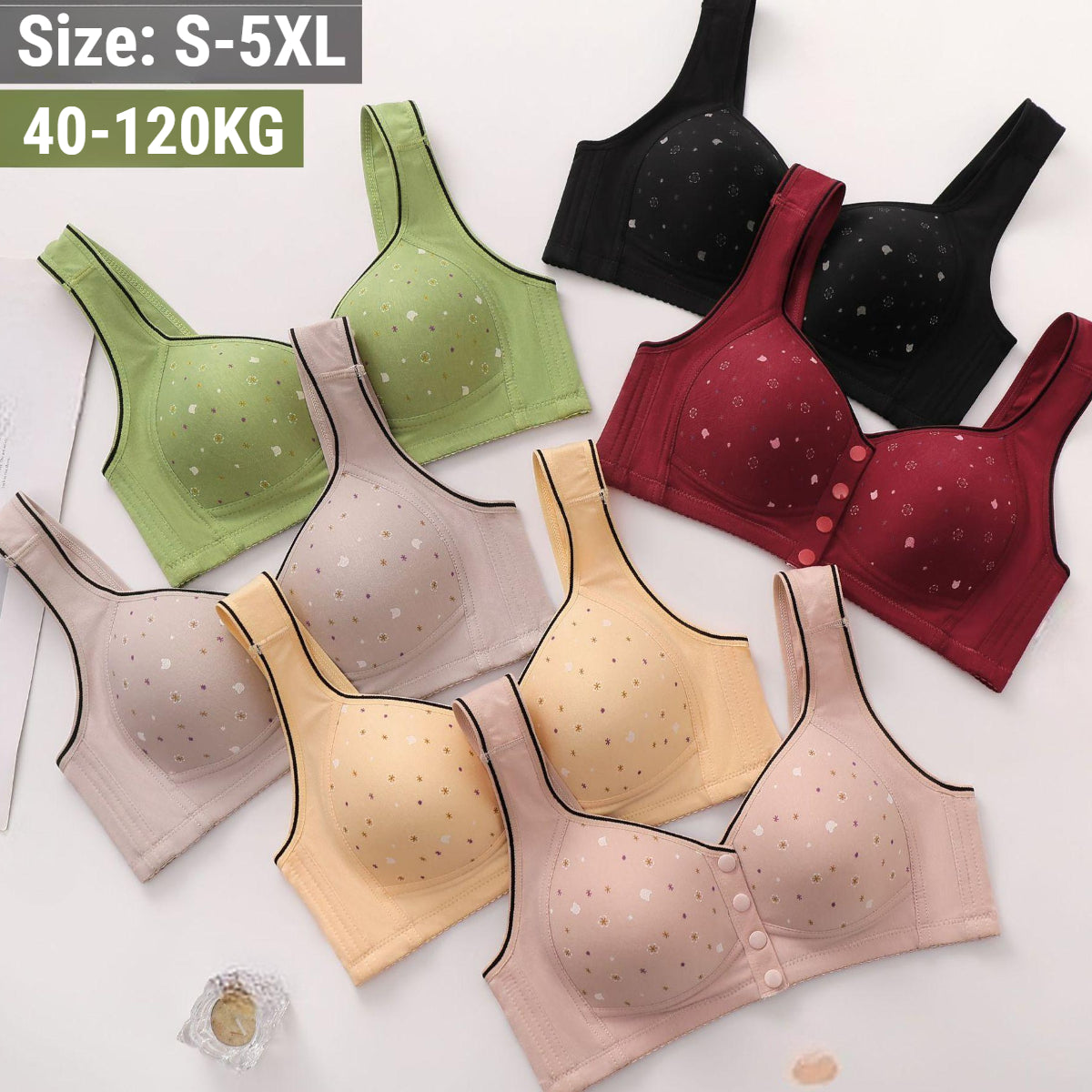 đă3 rĂ©szes csomagă NĆi vezetĂ©k nĂ©lkĂŒli melltartĂł elĂŒlsĆ gombokkal ă40-120kgăâ€ïžKĂ©nyelmes antibakteriĂĄlis termĂ©szetes pamut