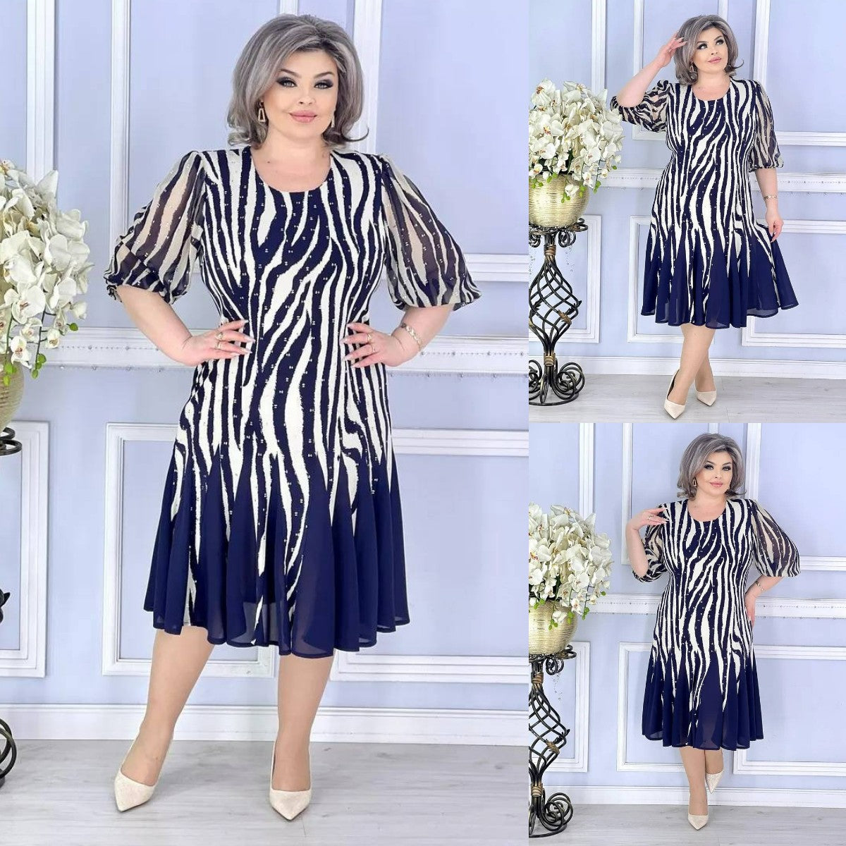 đđžăS-5XLăĂj elegĂĄns ĂŒnnepi ruha nagy mĂ©retben