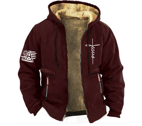 【S-3XL】 Divatos, őszi, téli, vastag bársonyos férfi dzseki