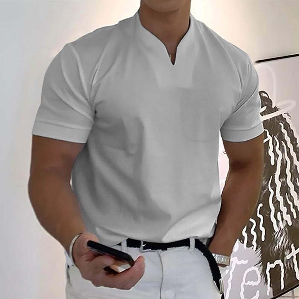 💪👔【S–5XL】💪😍 Nagyméretű férfi sportos galléros póló, rugalmas pamutból, fitneszhez ideális