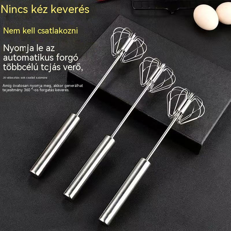🥚 VEGYÉL 2-T, KAPJ 1-ET INGYEN! 🔥 Rozsdamentes acél félautomata kézi tojáshabverő – Gyors és tartós – Tökéletes tojáshoz, tésztához vagy tejszínhez – sima habverés erőfeszítés nélkül 🍳