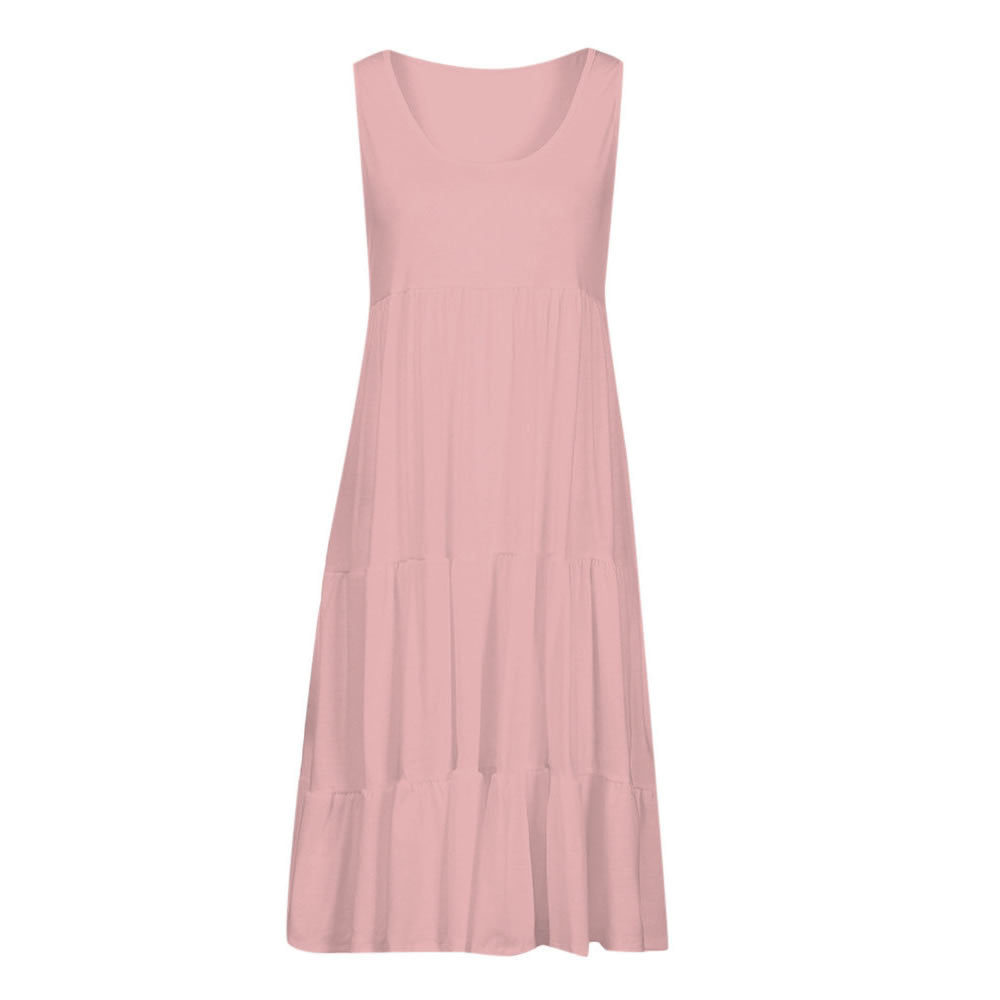 👗【S-5XL】Egyszínű egyszerű ruha