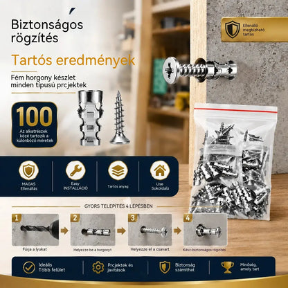 【🔥100 szett akciósan】🧰⚒️ Bútorjavítás, rövid tágulási csavarok, kő/csempe/szekrénypántok javítása és szerelése.