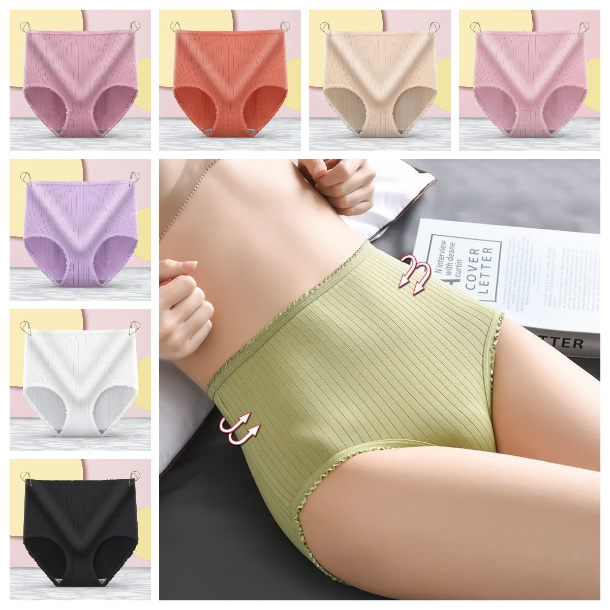 💖【vásárolj 8-at, kapsz 8-at ingyen】(16 db) Utolsó nap 50% kedvezmény - Vízálló antibakteriális magas derekú bugyi