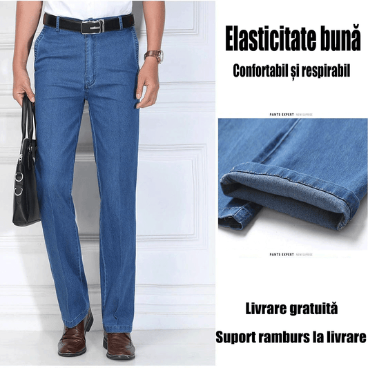 👖 2024 Új férfi farmer magas derekú, elasztikus, légáteresztő