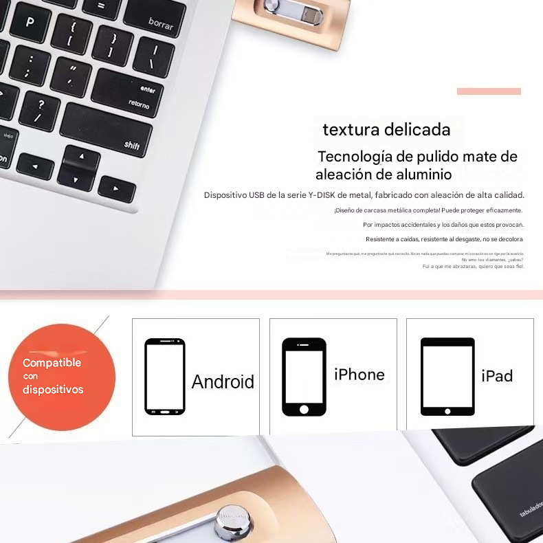 ⚡【50% de descuento】⚡ Unidad flash USB profesional 4 en 1 para iPhone/iPad/PC/dispositivos Android