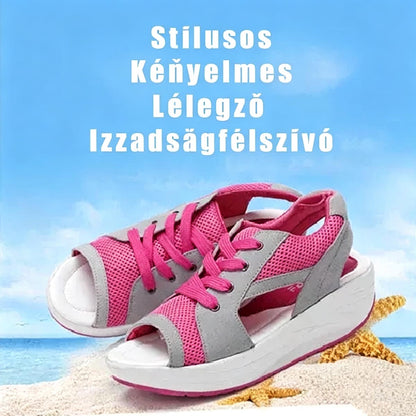 【35-44】Muffin szandálok kontrasztos kivágásokkal és fűzős talppal