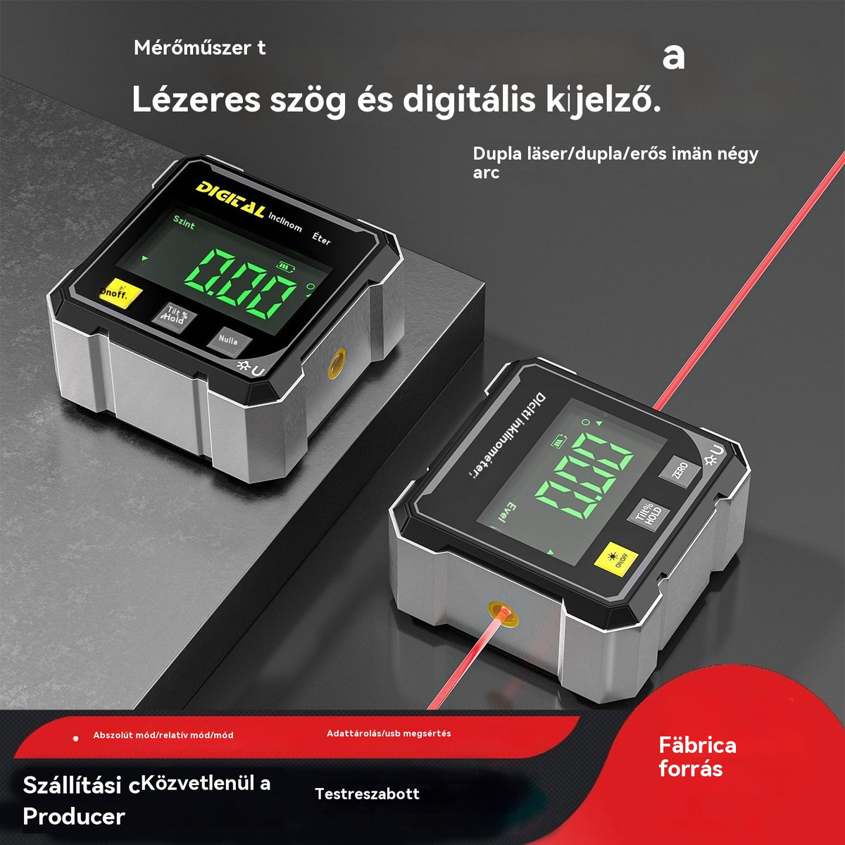 【📢📢Forró eladás 💥】Négylapos mágneses, kétoldalas elektronikus lézeres szintező