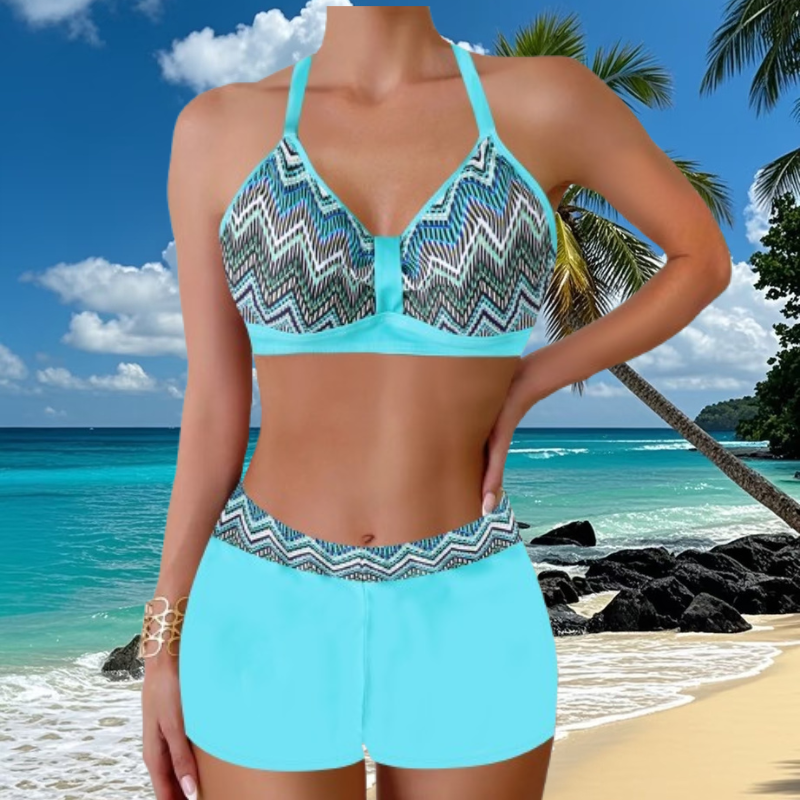 🏖️👙🌴 Mintás fürdőruha, tökéletes tengerparti nyaraláshoz - gyorsan száradó, kényelmes és légáteresztő ✨
