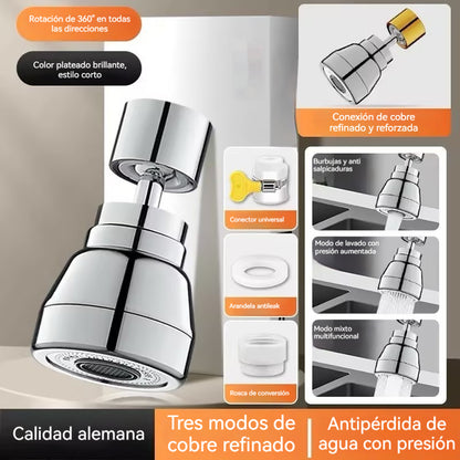 🚰Oferta por tiempo limitado【Cartucho de filtro gratis】🔥Boquilla de filtro de grifo giratoria de 360°