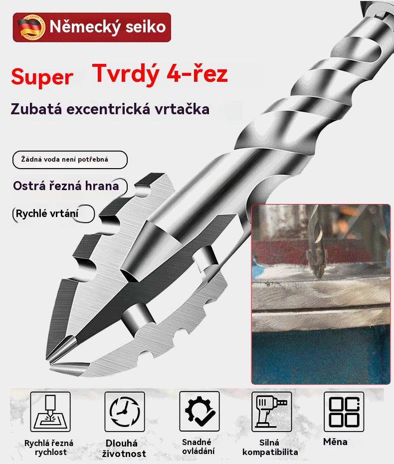 🥇【3+4+5+6+8+10+12+14+16mm】Excentrický vrták 7. generace ze super tvrdé wolframové oceli s vroubkovaným ostřím