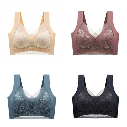 🔥【4 darabos】👙【40-110 KG】Kényelmes varrat nélküli csipke melltartó
