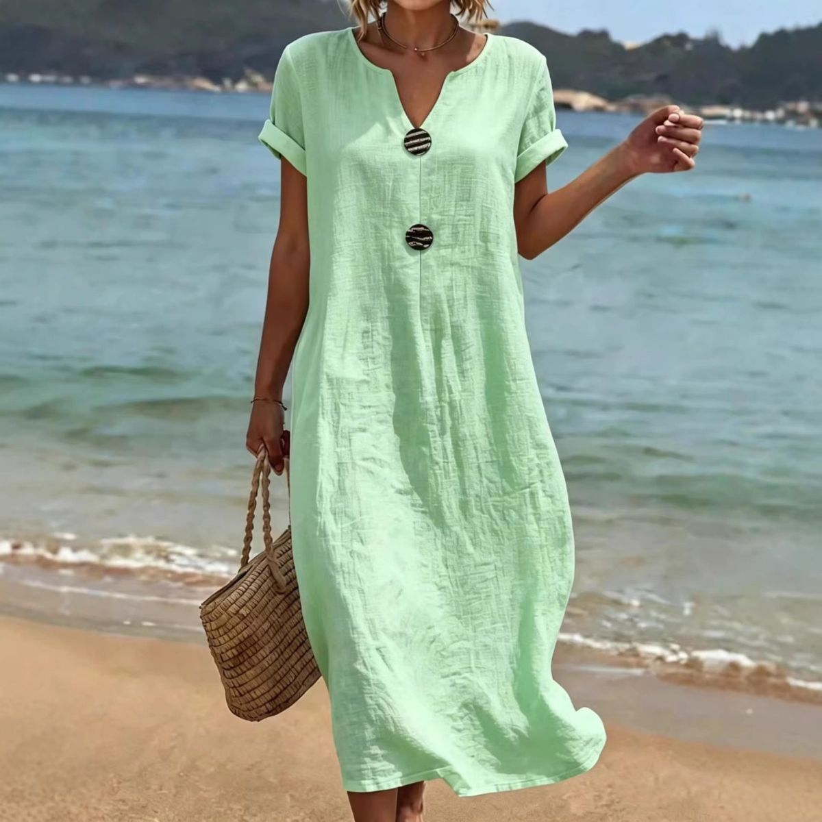 🏖️👗【S-3XL】Könnyed és szellős nyári ruha lenből és pamutból, laza szabású – beleszeret első viselésre.