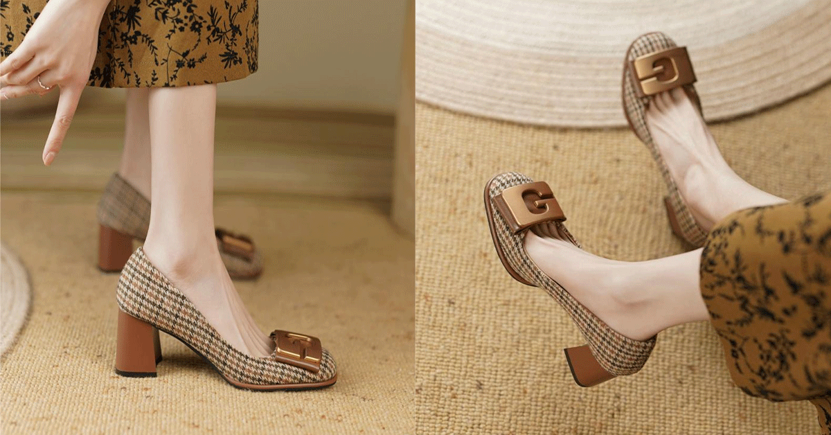 【34-41】👠👩‍ 2025, retro luxusní vysoké podpatky, módní a všestranné