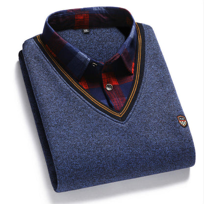 🔥【Vegyél 1-et, kapsz 1-et ingyen】👔[M-4XL] Férfi kötött ing plusz bársony, amely vastagítja, melegen tartja