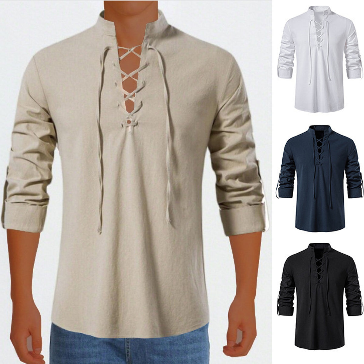 🌹【S-4XL】 férfi pamut és vászon ingek, laza és légáteresztő