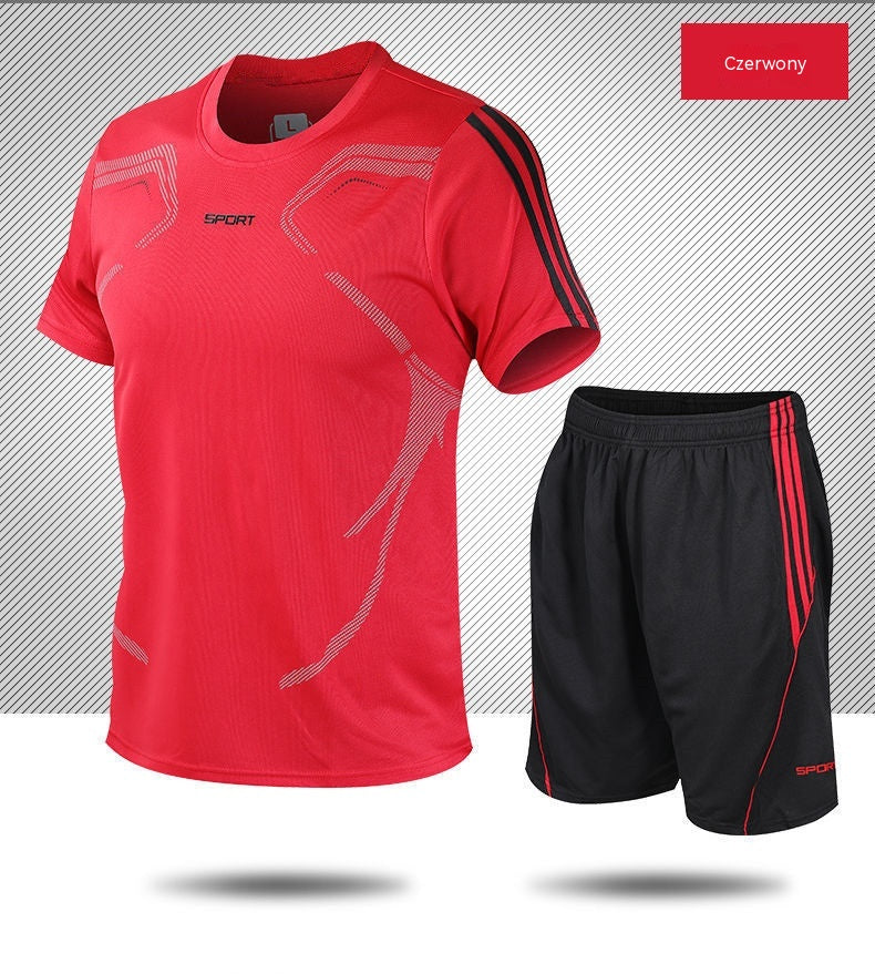 【L-5XL】Férfi nyári sport szett - rövid ujjú póló és rövidnadrág; laza, hétköznapi stílus, plus size, modern dizájn