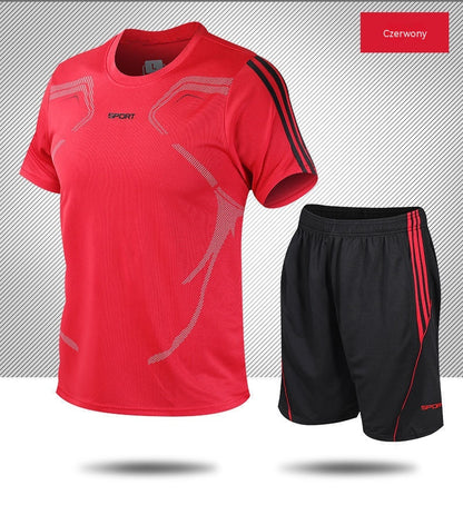 【L-5XL】Férfi nyári sport szett - rövid ujjú póló és rövidnadrág; laza, hétköznapi stílus, plus size, modern dizájn