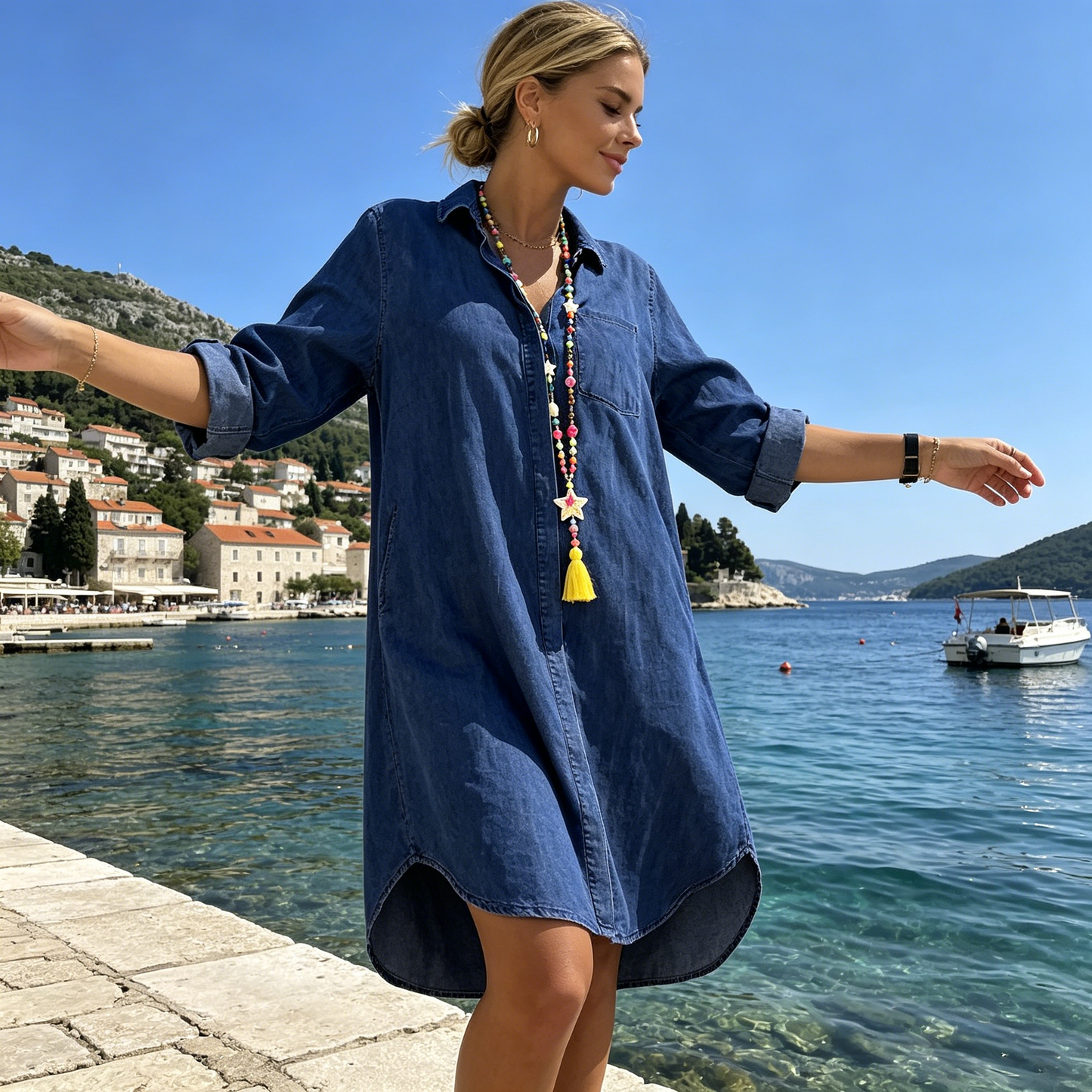 【S-5XL】👗 50% kedvezmény 🔥 【40-120 kg】2026 új, nagy méretű női farmer ruha, hétköznapi, sokoldalú ✅ Utánvét lehetséges