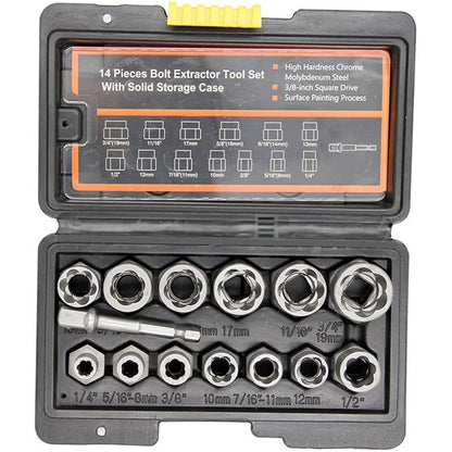 🔥Oferta por tiempo limitado🔥Juego de extractores de tuercas de 14 piezas, un kit de herramientas para quitar tornillos y tuercas rotos