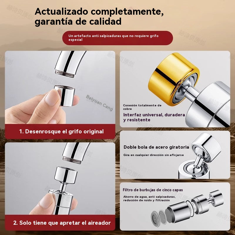 🔥✨【50% de descuento】🚰Boquilla de filtro de grifo giratoria de 360°