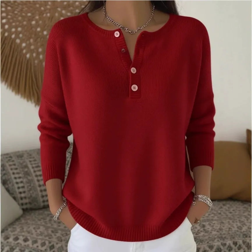 🌷【S-3XL】Női egyszerkeszű V-faszkú pulóver, laza és casual stílusú