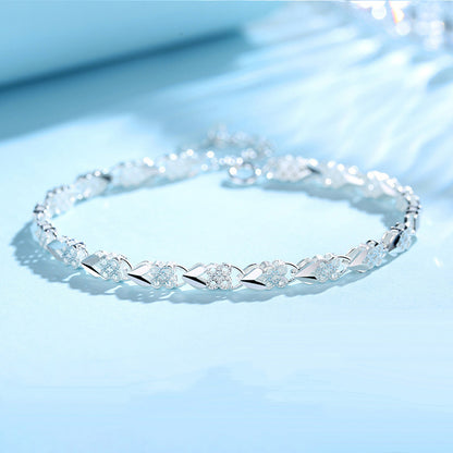 😀👉【¡Compra uno y llévate otro gratis!】💖🍀Nueva pulsera de trébol de cuatro hojas en plata de ley 925, elegante y con estilo