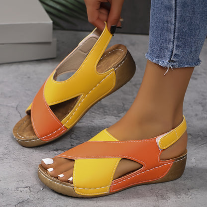 🔥🔥【36-43】☀️👡 Női kontrasztos ékszandál Kényelmes szandál bokapánttal