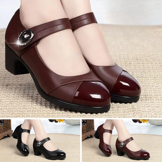 👞 [35-42] Puha talpú női valódi bőr kerek orrú cipő