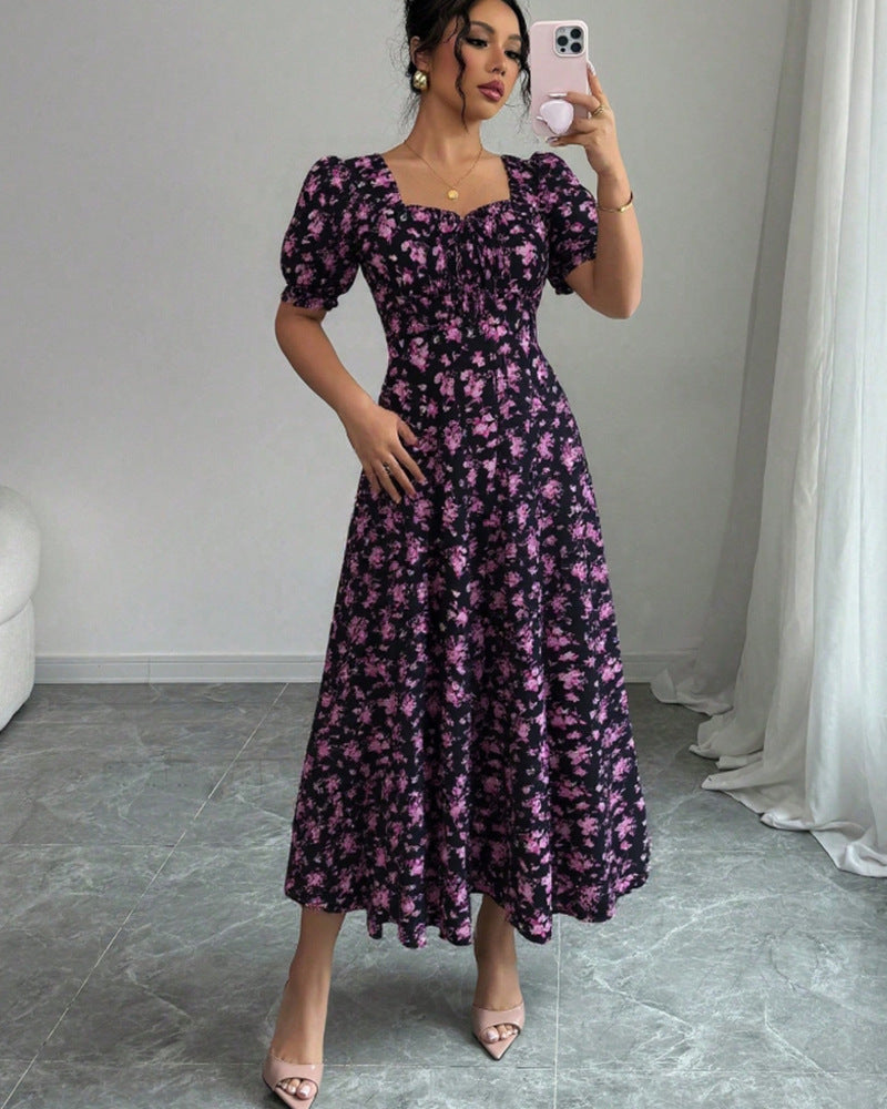 👗Az akció utolsó napján -50% kedvezmény! 【S-2XL】Elegáns, nyári mintás ruha, légies és kényelmes, könnyen illeszthető és karcsúsított.
