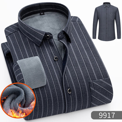 👔【L-5XL】Ciepła koszula biznesowa z długim rękawem na jesień i zimę