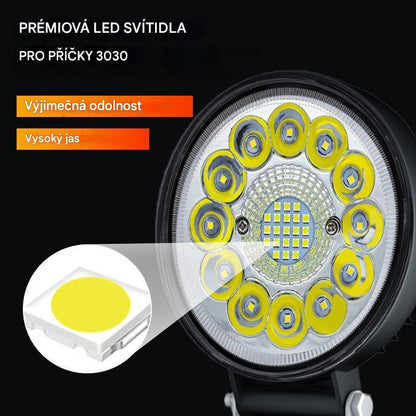 🚨【Kupte 1 a získejte 1 zdarma】2 kusy za 610 Kč💡99W kulaté LED světlomety pro upravené vozy, pomocné světlomety pro terénní vozidla