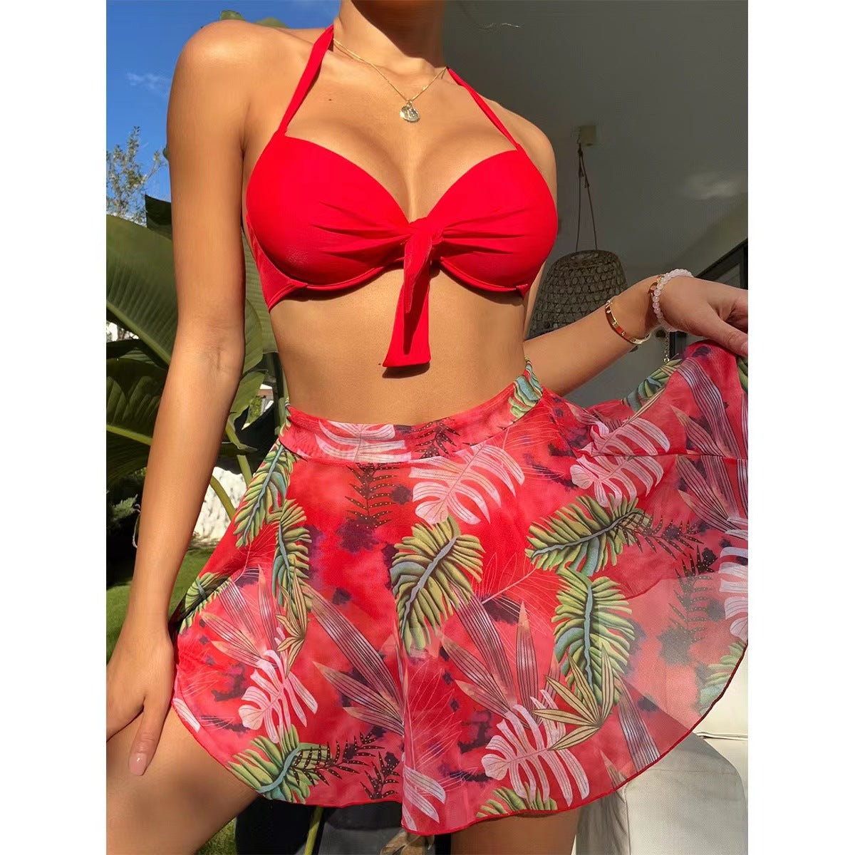 【S-2XL】👙🌴45% popusta na nove ljetne proizvode: Seksi kupaći kostim od tri dijela s mrežastim printom