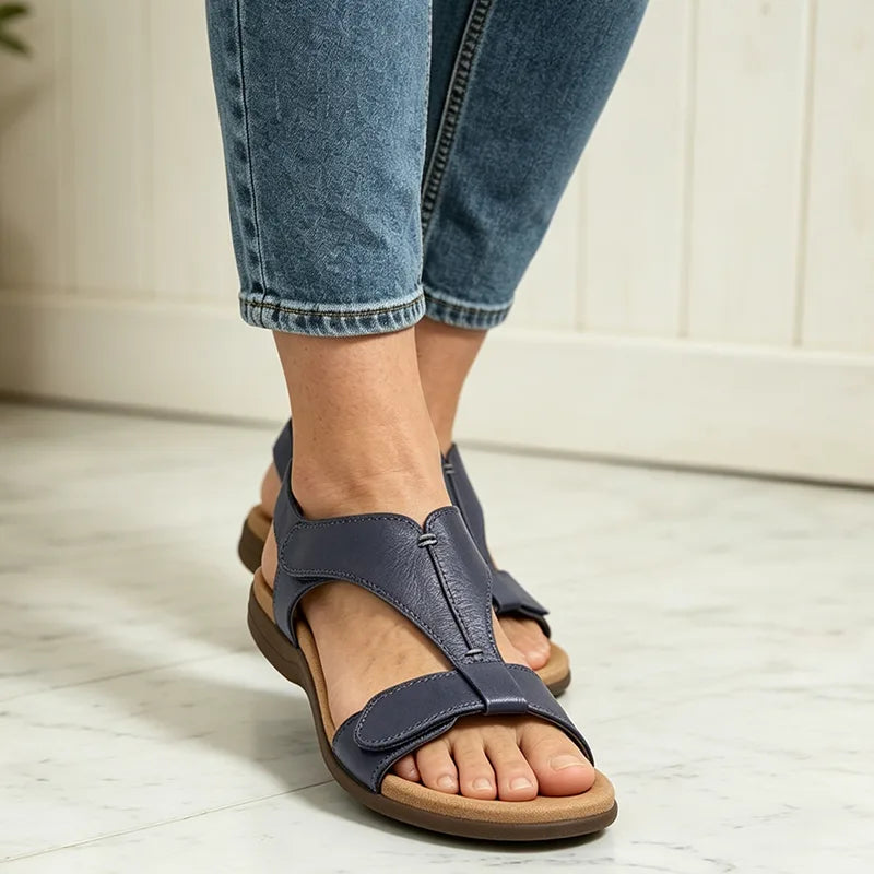 ✨ Puha valódi bőr női szandál vastag talppal – kényelem és stílus egyben! 👡