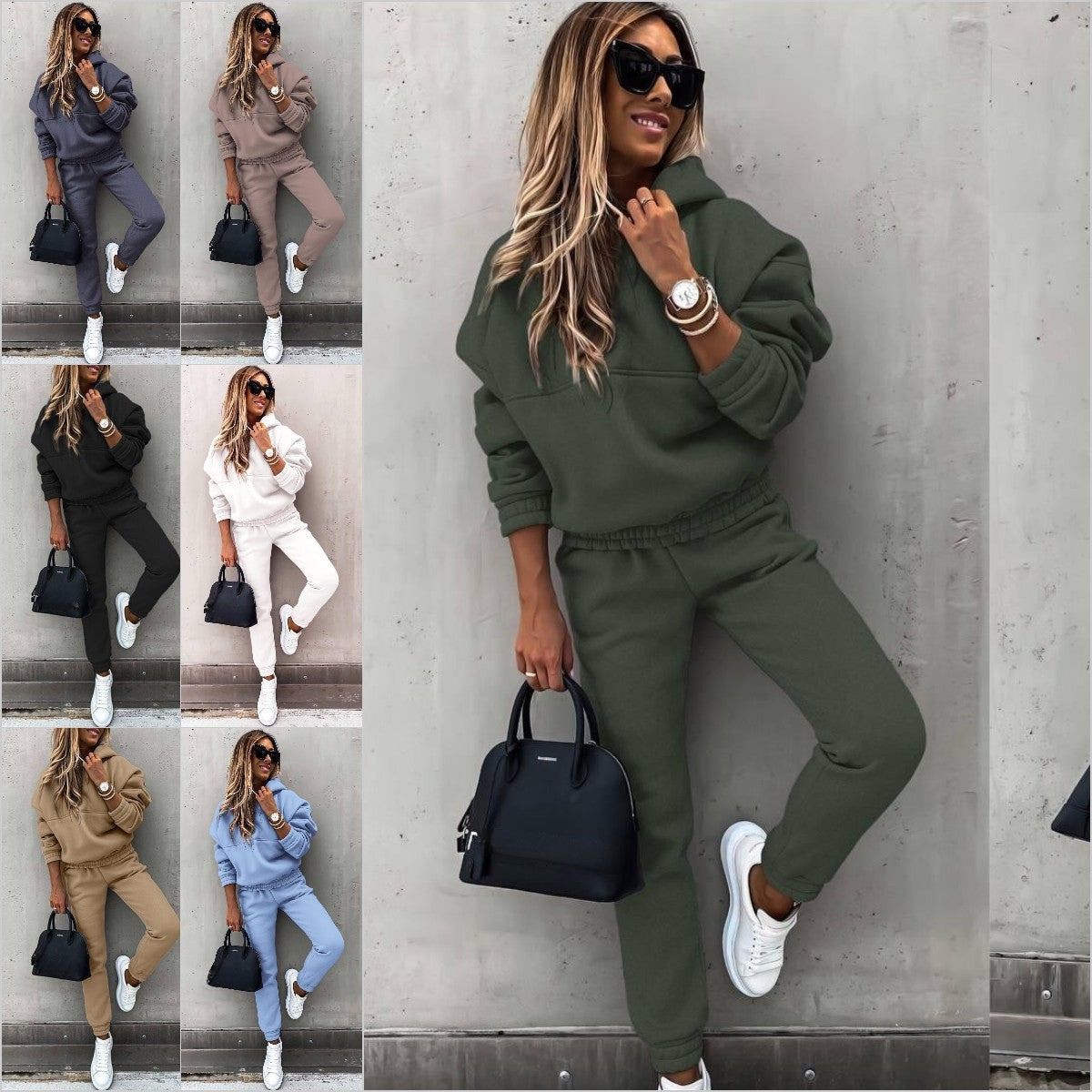 🍁【Vásárolj egyet, a másodikat ingyen kapod】🍂Elegáns, kétrészes sport szett hosszú ujjal, laza, stílusos és kényelmes, ideális mindennapi szabadtéri viseletre.