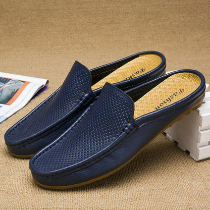 ✨【Korlátozott mennyiség】👞【39-45】Új stílusú, kényelmes és légáteresztő valódi bőrből készült, kézzel készített férfi papucs