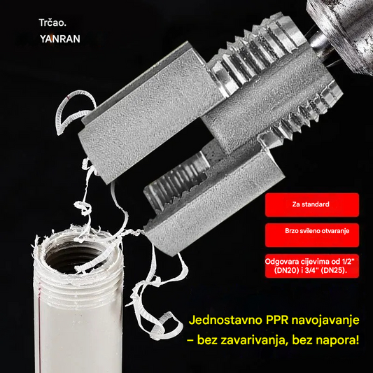 🔩Jednostavno PPR navoje – bez zavarivanja, bez napora! 【Set od 2 dijela – za cijevi od 1/2” (DN20) i 3/4” (DN25)】