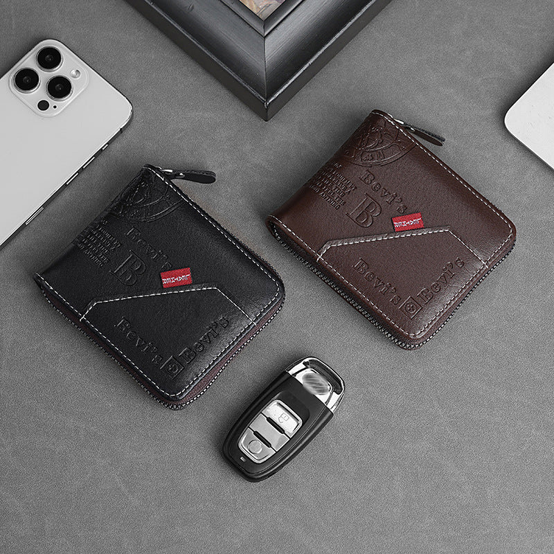 🔥🔥【Kup 1, otrzymaj 1 gratis】Nowy i stylowy męski portfel w stylu retro, zapinany na zamek.