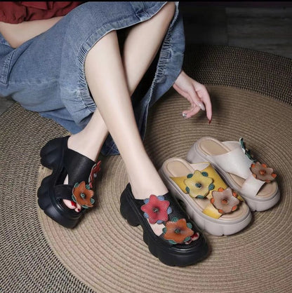 👡【35-40】Retro kožne sandale s platformom iz 2025.